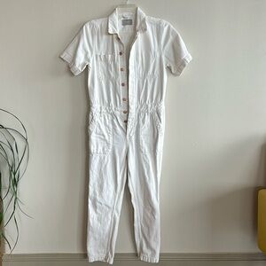 Everlane Ecru Soft denim coveralls jumpsuit. Size 6.